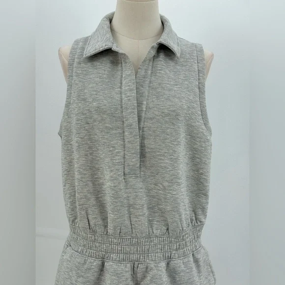 NWT Abercrombie & Fitch YPB Neo Knit Sporty Gray Sleeveless Athleisure Romper - Picture 7 of 16
